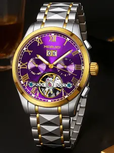 A men's multifunctional calendar week fully automatic mechanical movement night light waterproof classic mechanical watch Stainless Steel Wristwatch