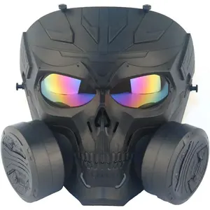 Dummy Gas Mask, Airsoft Tactical Gear Cosplay Full Face Mask with Double Fan for Paintball Costume Halloween