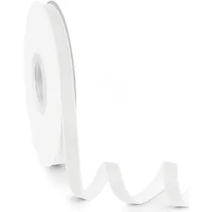 3/8" Wide  Ribbon, 10 Yards - Thin White  Ribbon on Spool for Crafts,  Wrapping, DIY, Hair Bows, Wedding Invitations, Parties, Valentine's Day, and Christmas