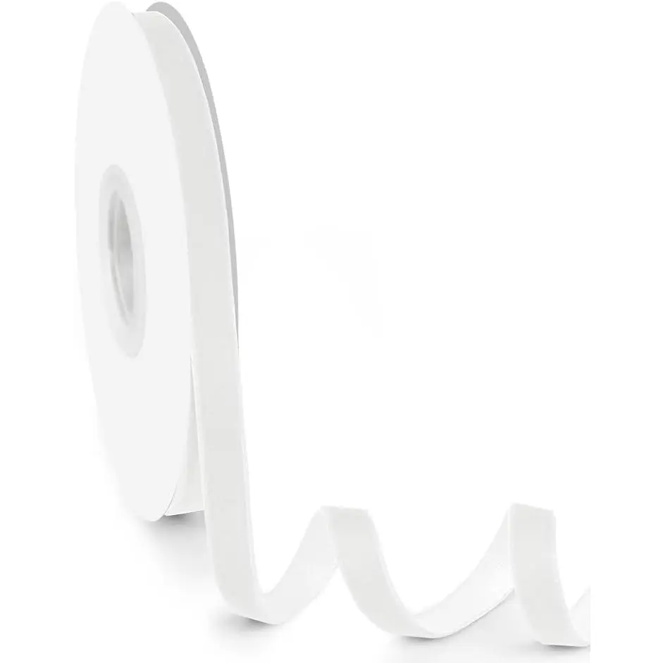 3/8" Wide  Ribbon, 10 Yards - Thin White  Ribbon on Spool for Crafts,  Wrapping, DIY, Hair Bows, Wedding Invitations, Parties, Valentine's Day, and Christmas