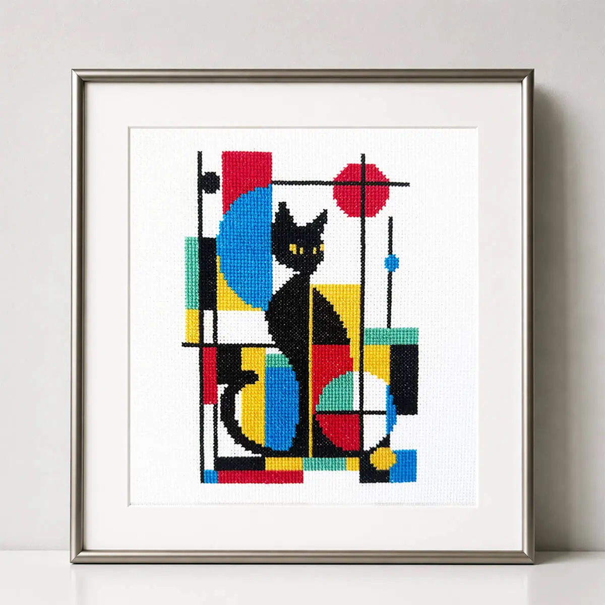 Abstract Cat Cross Stitch Kit