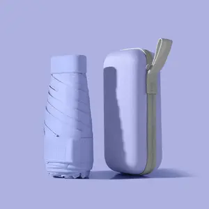 Portable Pocket Lightweight Foldable Umbrella with Box, 1 Count, Dual-Use for Sun & Rain, Ideal for Outdoor Activities