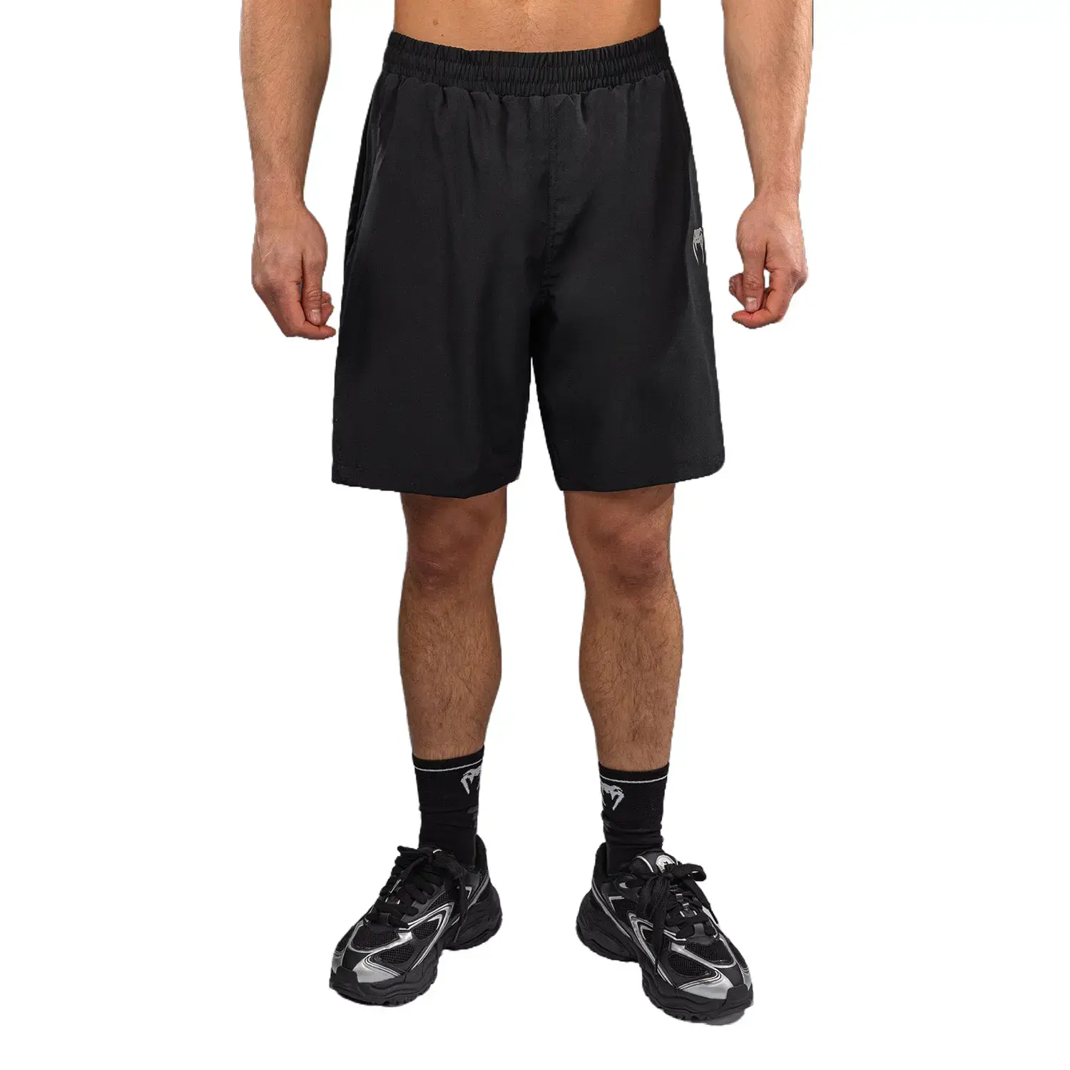 Venum Lazer Casual Sports Shorts - Black/Grey, for Sports & Outdoor Activities, Running Workout Shorts, Stretch Shorts