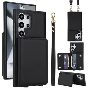 Compatible Galaxy S25/s24/s23/s22/s21 Wallet Case, Magnetic Closure, Rfid Shield, 6 Card Slots, Anti-Slip Shockproof Protective Phone Cover