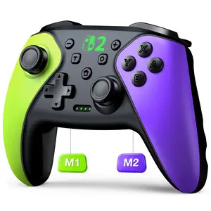 Wireless Switch Controller for Switch/Lite/OLED/Swicth 2 Controller, Switch Controller Joysticks Work with iOS/Android/PC-Switch 2 Pro TURBO Controller with Wake-up Programmable (Green+Purple)