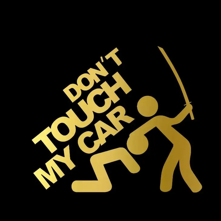 Don't Touch My Car Katana Attack Vinyl Decal Sticker UV & Waterproof Bumper Window Laptop Automotive Water Bottle Gift accessories – GOLD 5"