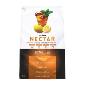 Syntrax Nutrition Nectar 100% Whey Isolate Protein Lemon Tea Flavor 2 lb - Lactose & Gluten-Free Fitness Supplement for Muscle Recovery & Growth