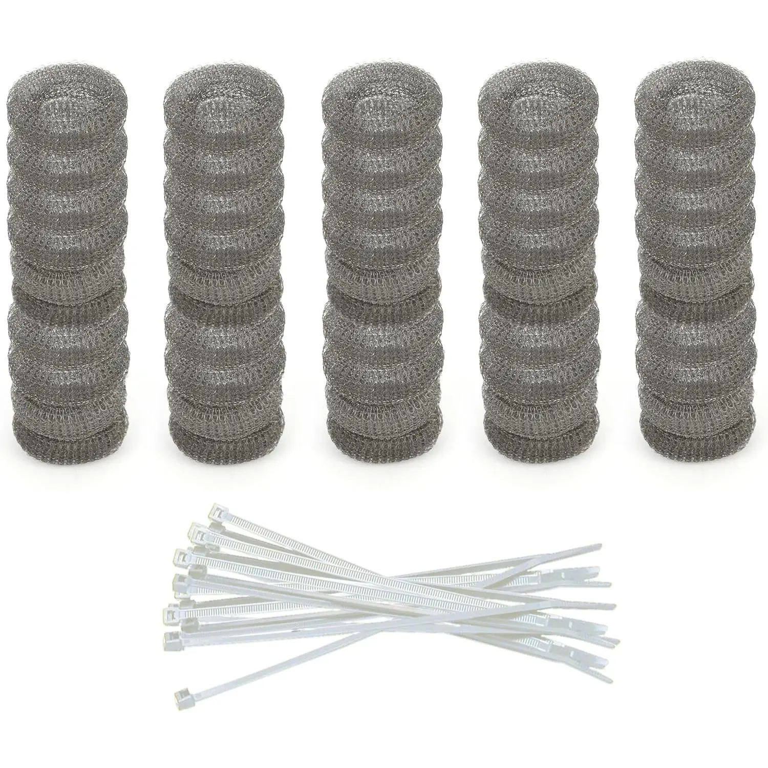 Pack of 50 Washing Machine Lint   Launy Snare Rustproof Stainless Steel Mesh with Clamps Ties Washer Hose Filter