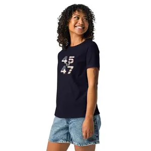 45 47 Trump Vintage USA Eagle Flag 2024 President Election Politic  Relaxed T-Shirt
