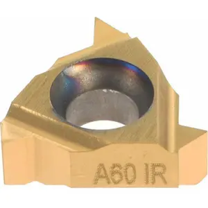 Carmex 11IR A60 BXC Carbide Laydown Threading Insert, TiN Finish, RH Internal Thread, 60° Partial Profile Thread, 48-16 TPI, 1/4" Inscribed Circle, 0.127" Thick, 60° Thread