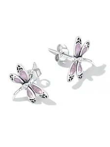 Elegant S925 Silver Color Butterfly High Quality Earrings for Women, Hypoallergenic Cz Earrings Jewelry Gift Set, Perfect Valentine's Day & Christmas Present, Stud Earring Jewelry, Fine Studs, Artificial Zircon Earrings