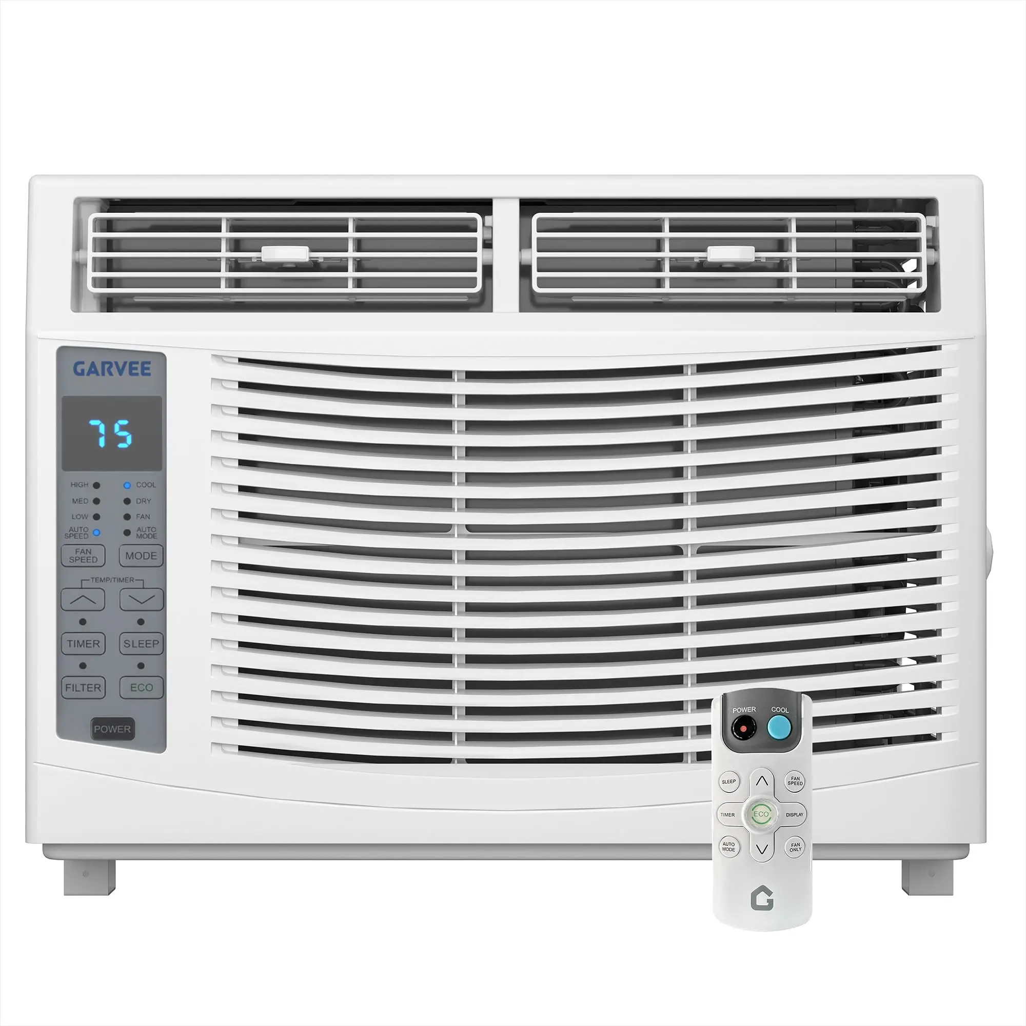 Garvee 6000 BTU Compact Energy Saving Window AC Unit - Energy Star Certified, Cools Up to 250 Sq.ft., 24H Timer, Sleep Mode, Water Self-Evaporation, Auto Restart, 3 Cooling-Fan Speeds, Indoor Kit for Small Spaces, Bedroom/Office, Energy Saving Ac, Expanda
