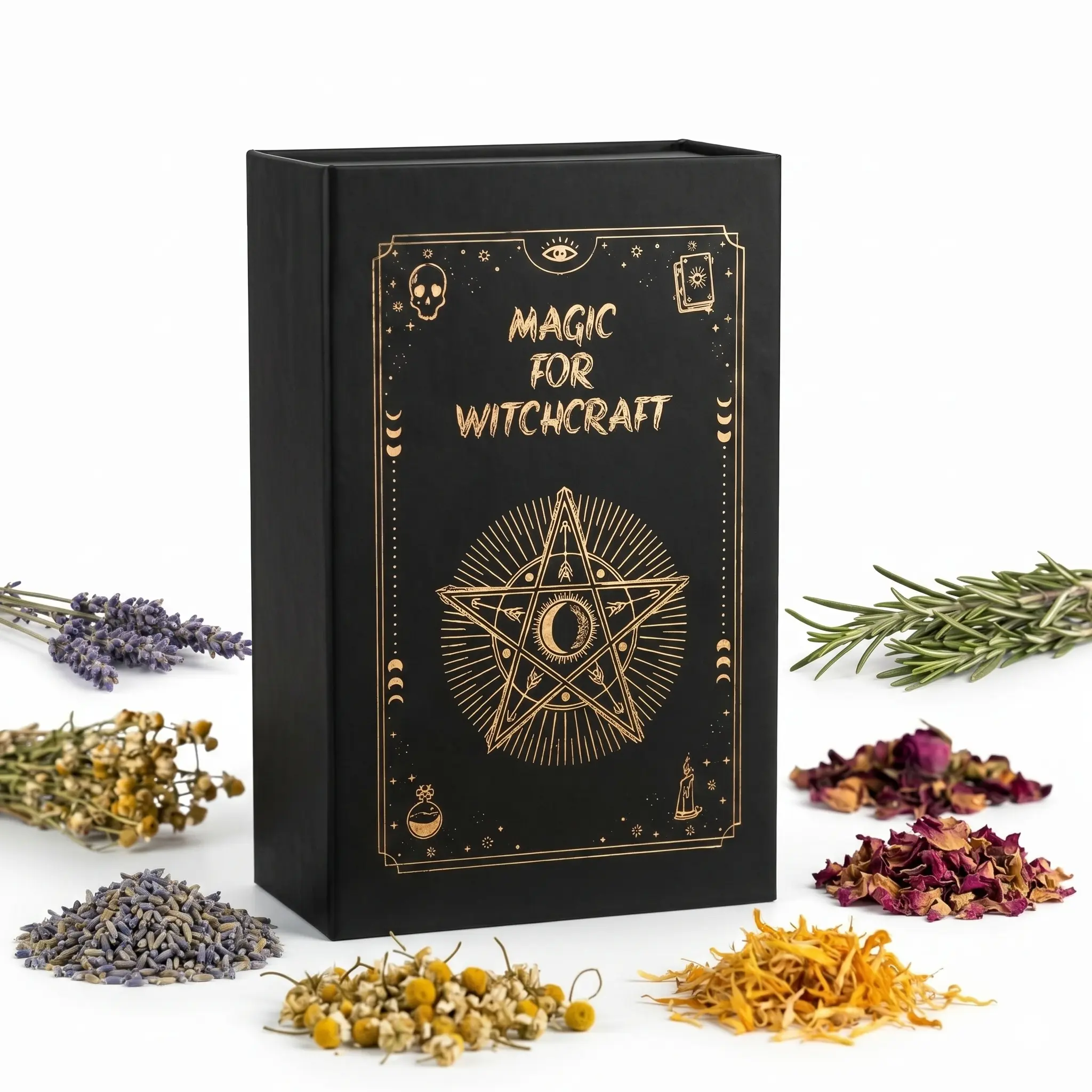 60-Piece Bulk Herb Kit - Witchy Premium Organic Dried Herbs, Flowers, Crystals Apothecary Set for Rituals, Party Favors, Soap & Candle Making