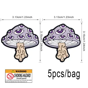 5 Piece Mushroom Shape Silicone Beads, Cute Durable Jewelry Making Materials, DIY Necklace Bracelet Keychain Accessories