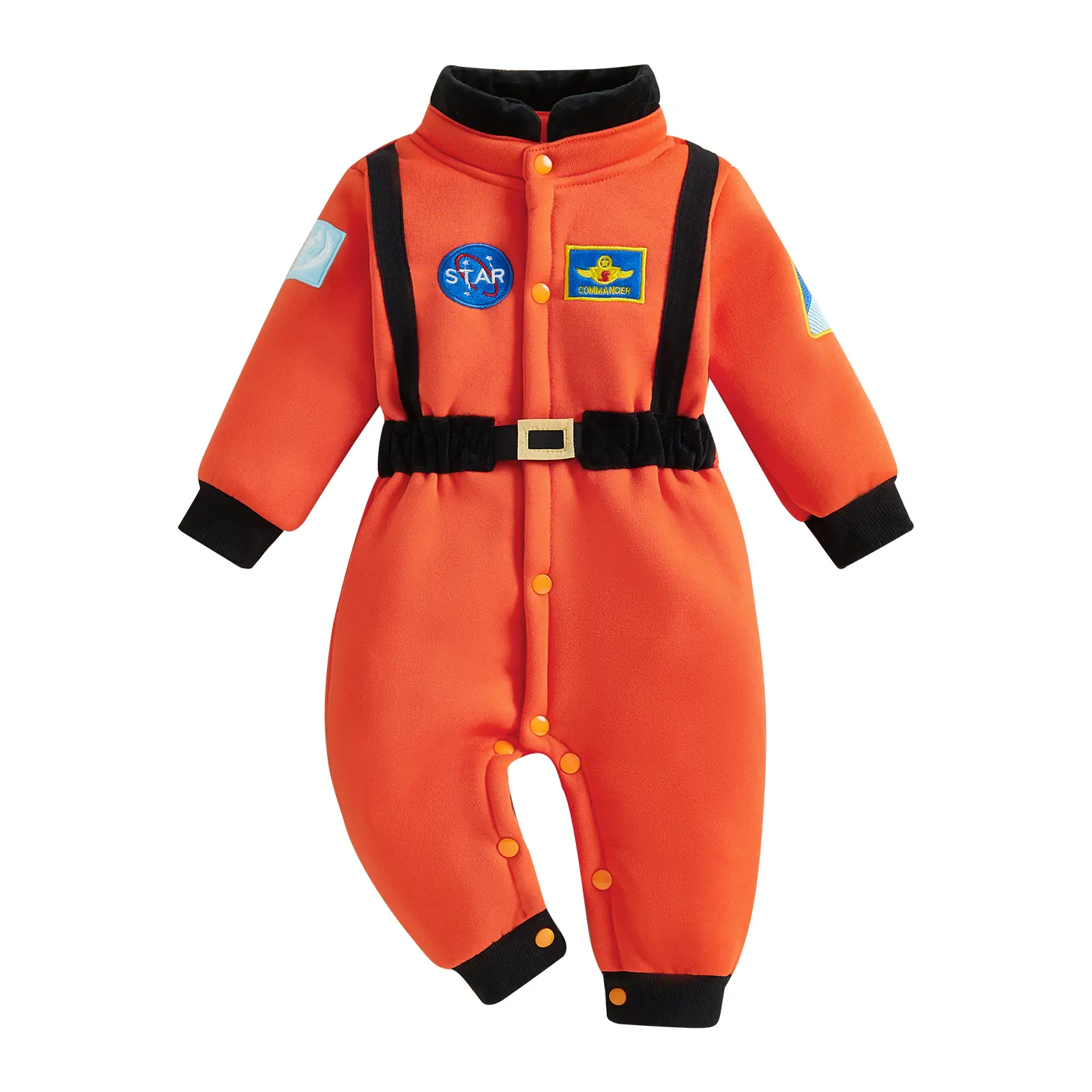 Toddler Baby Boy Astronaut Romper Outfits Button-Down Jumpsuit Spaceman Costume For Kids Cosplay Dress-Up Party