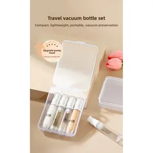 Travel Vacuum Refillable Bottle Set – Leakproof Airless Pump Containers for Skincare, Lotion & Makeup, TSA Approved Portable Cosmetic Dispenser Kit for Travel, Gym & Everyday Use