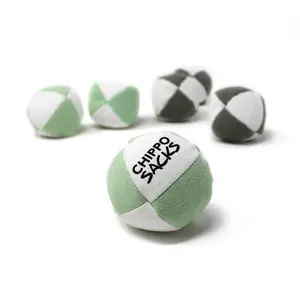 Chippo Sacks - 6 Synthetic Suede Sacks in Green & Gray for Golf Cornhole & Toss Game - Includes Carry Bag - Versatile Fun for All Ages