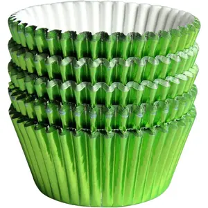 100pcs Green Foil Cupcake Paper Baking Cups Wrapper Liners for Baking Cupcakes