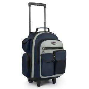 2 in 1 Travel Backpack - 20” Rolling Handbag for Men and Women with Telescoping Handle & Trolley Wheels Unisex