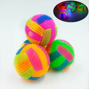 Pet Teeth Cleaning Chew Ball, Glow-In-The-Dark Sound Dog Toy, Durable Elastic Volleyball for Self-Entertainment, Fun Interactive Pet Toy