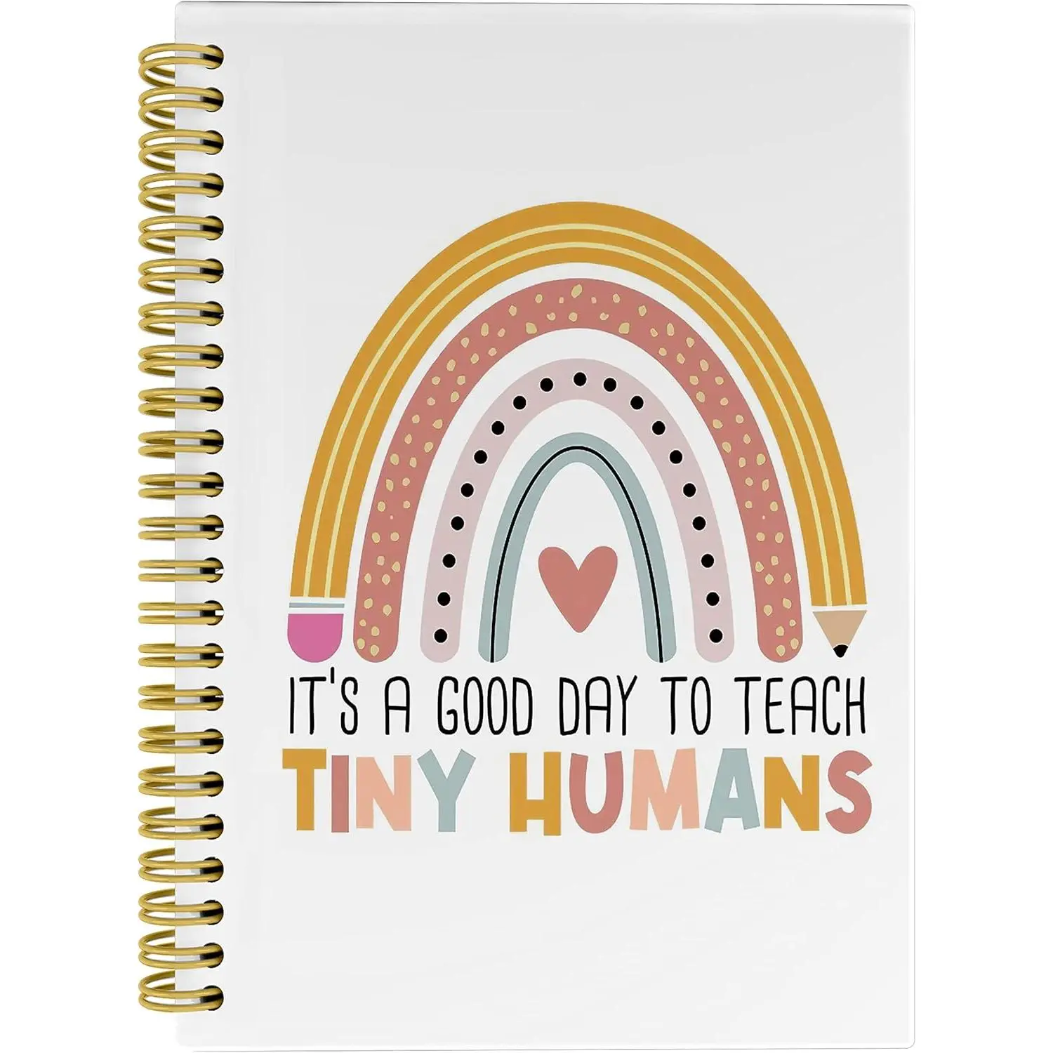 Teacher Rainbow Notebook Journal -  Teacher Gifts, 5.58.3 Boho Spiral Bound Notebook with 164 Pages, Cute Teacher Notebook, Anti  Notebook