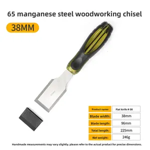 Manganese Steel Chisel Bit 38mm Flat Mouth Woodworking Tool Set, Multi-Functional Carving Slotting Chisel, Hand Crafted Tools