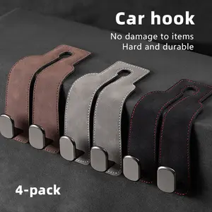 Car hook car seat back upgrade hidden double hook suede rear car bag storage hook