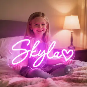 Custom Neon Signs Name Sign Customized Gifts for Girls Personalized LED Lights Bedroom Decor Game Room Wall Decor Boys Room Accessories Aesthetics Customizable LED Neon Signs for Birthday Business Logo Bar Office Living Room