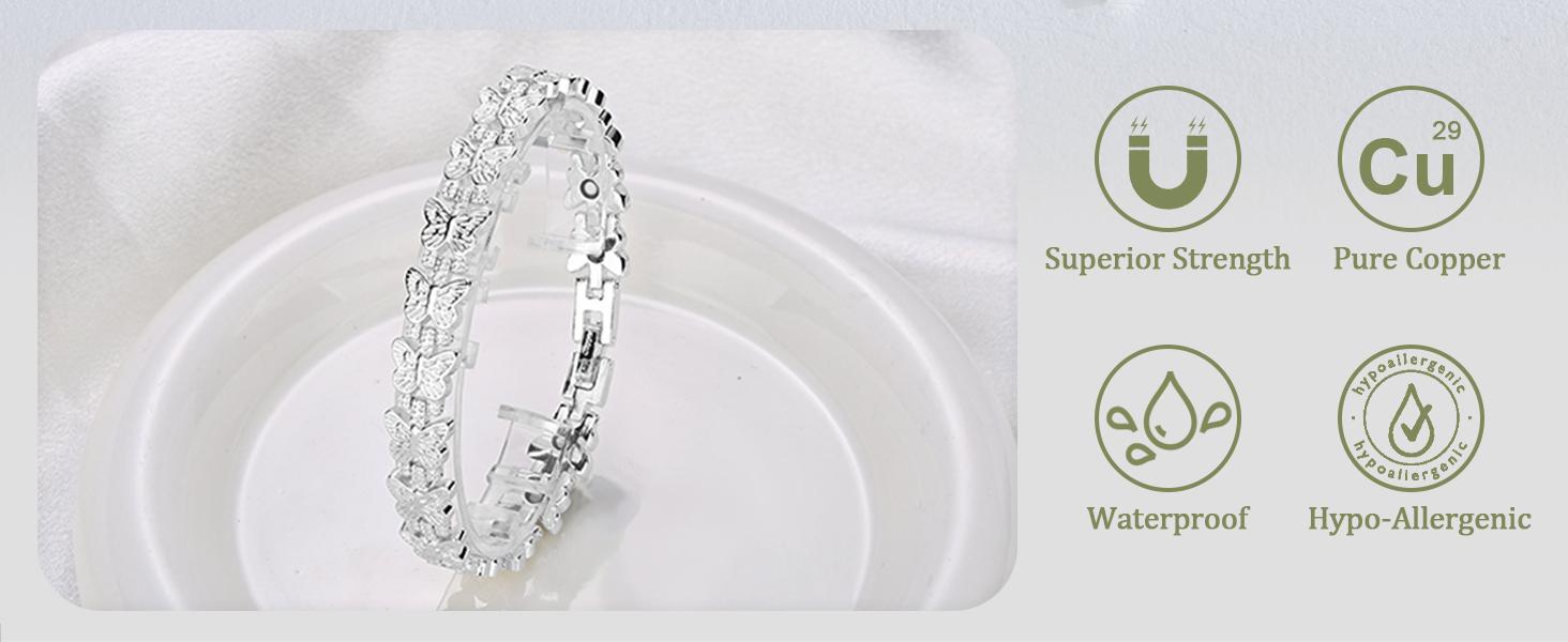 Dainty Silver Butterfly Link Bracelet | Adjustable Hypoallergenic Cuff | Meaningful Gift for Mom, Girlfriend & Bestie