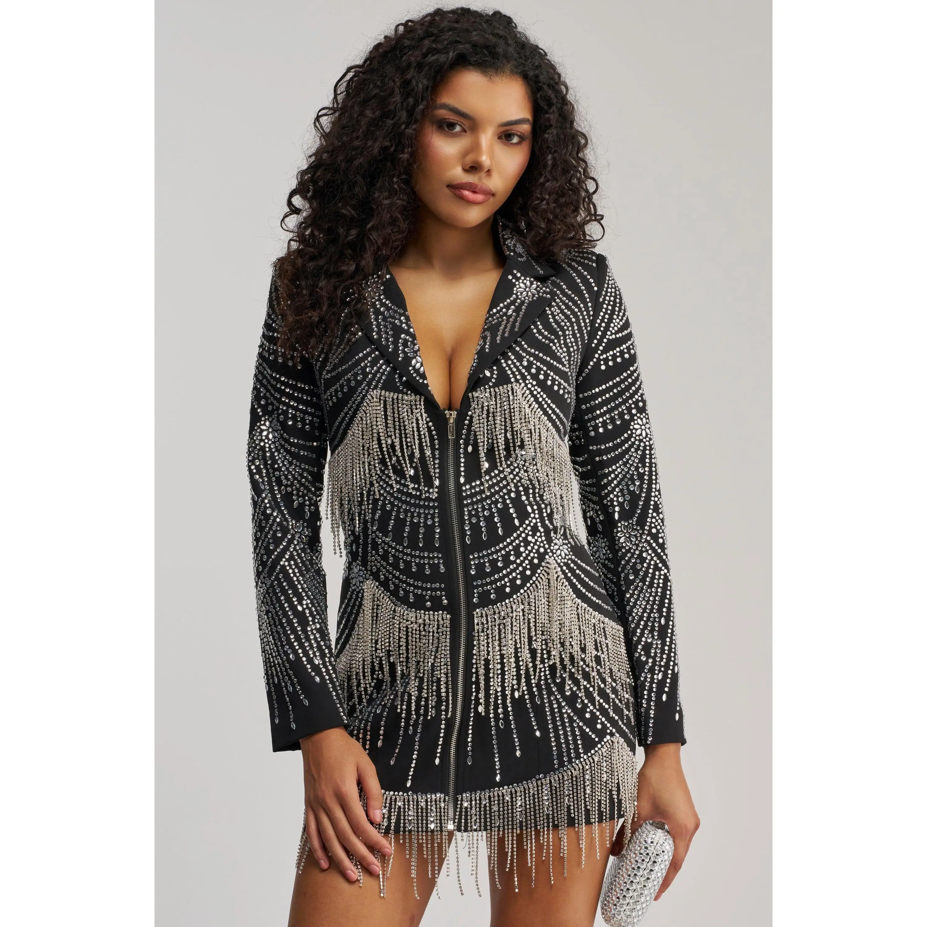 NOT YOUR BABE RHINESTONE BLAZER DRESS