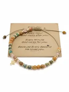 Fashionable Natural Stone Beaded Bracelet for Women, Religious Gifts for Woman, Suitable for Daily Decoration, Boho Stone Bracelet