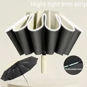 Fashion Car Umbrella, Automatic Windproof Sun Protection, High Density Fabric, Dual Bone Design, Night Reflective Strips, Travel Foldable