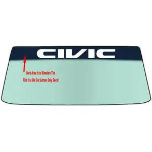 Fits Honda Civic Vehicles - Windshield Banner Decal With Application Tool