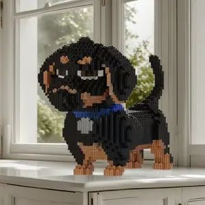 3864 Piece Dog Pet Series Building Blocks, Block Figures, Cute Cartoon Animal Model Assembly Toy, Creative Gift Desktop Decoration