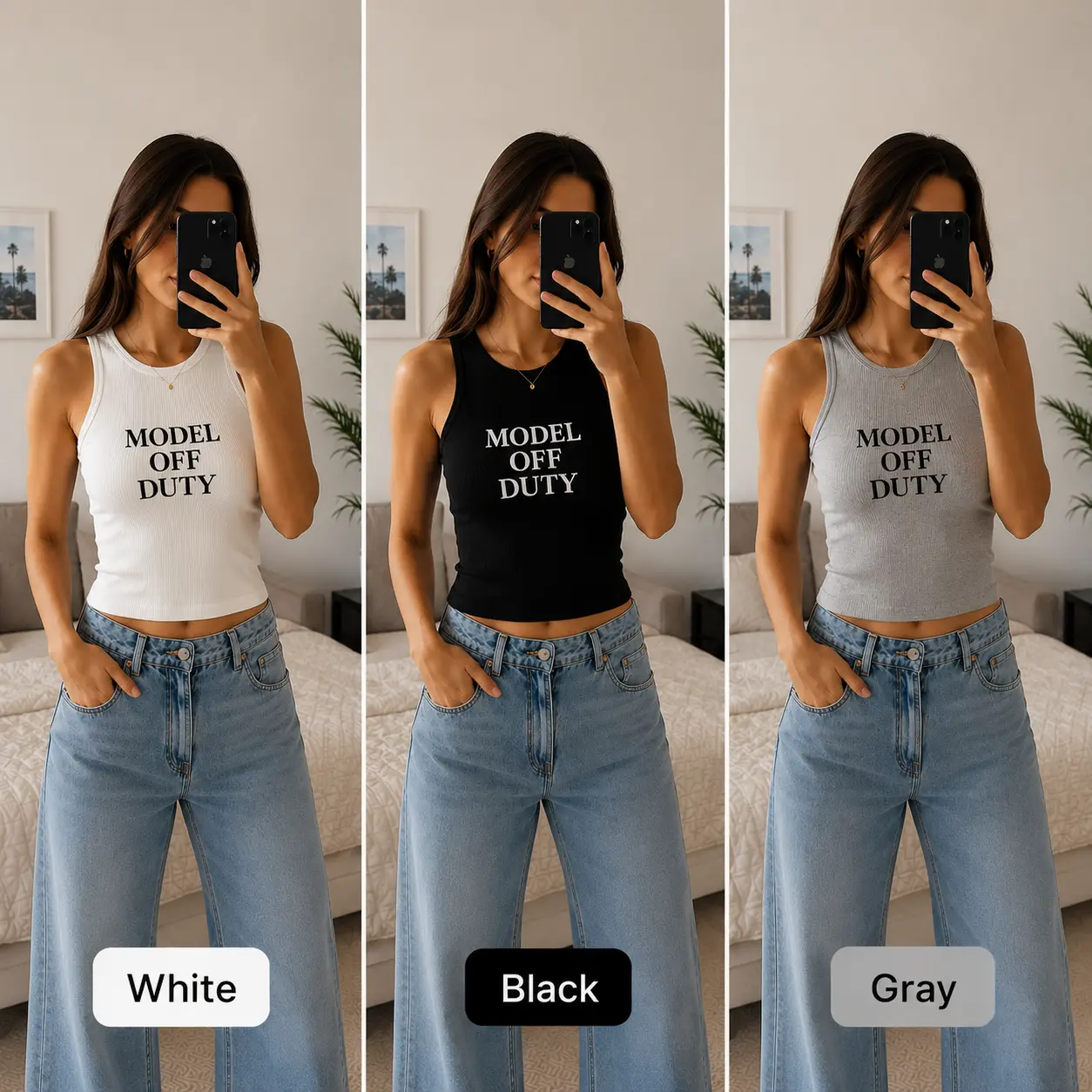 Model Off Duty Tank Top | Clean Girl Aesthetic Top | Everyday Essential