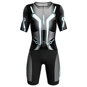 Men‘s Triathlon Suit Trisuit Race Skinsuit Cycling Speed Suit Swimskin Bike Swim Run Alien suit