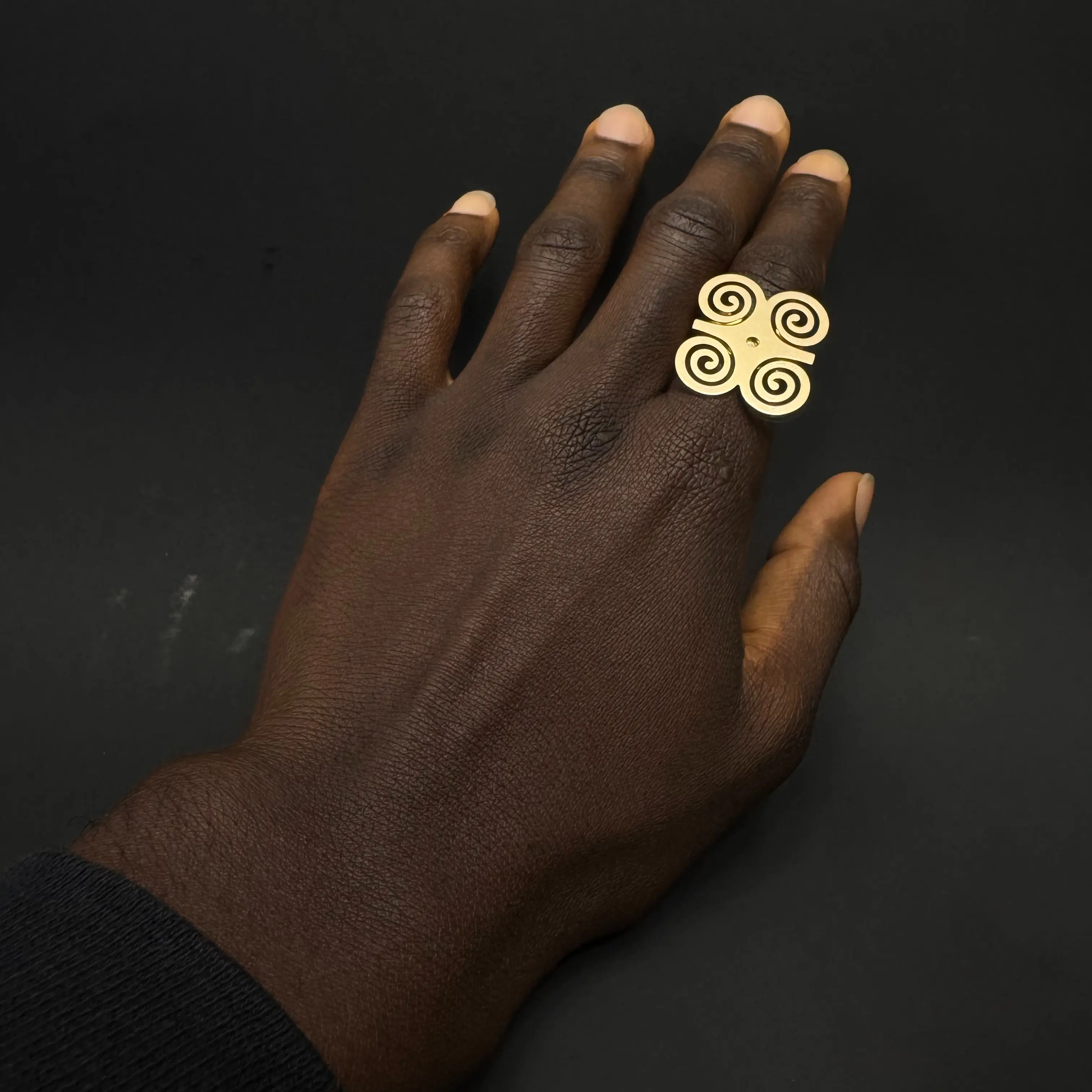 African Royalty Rings Dwennimmen Adinkra Symbol Ram's Horns Strength Humility Timeless Jewelry for Culture Confidence