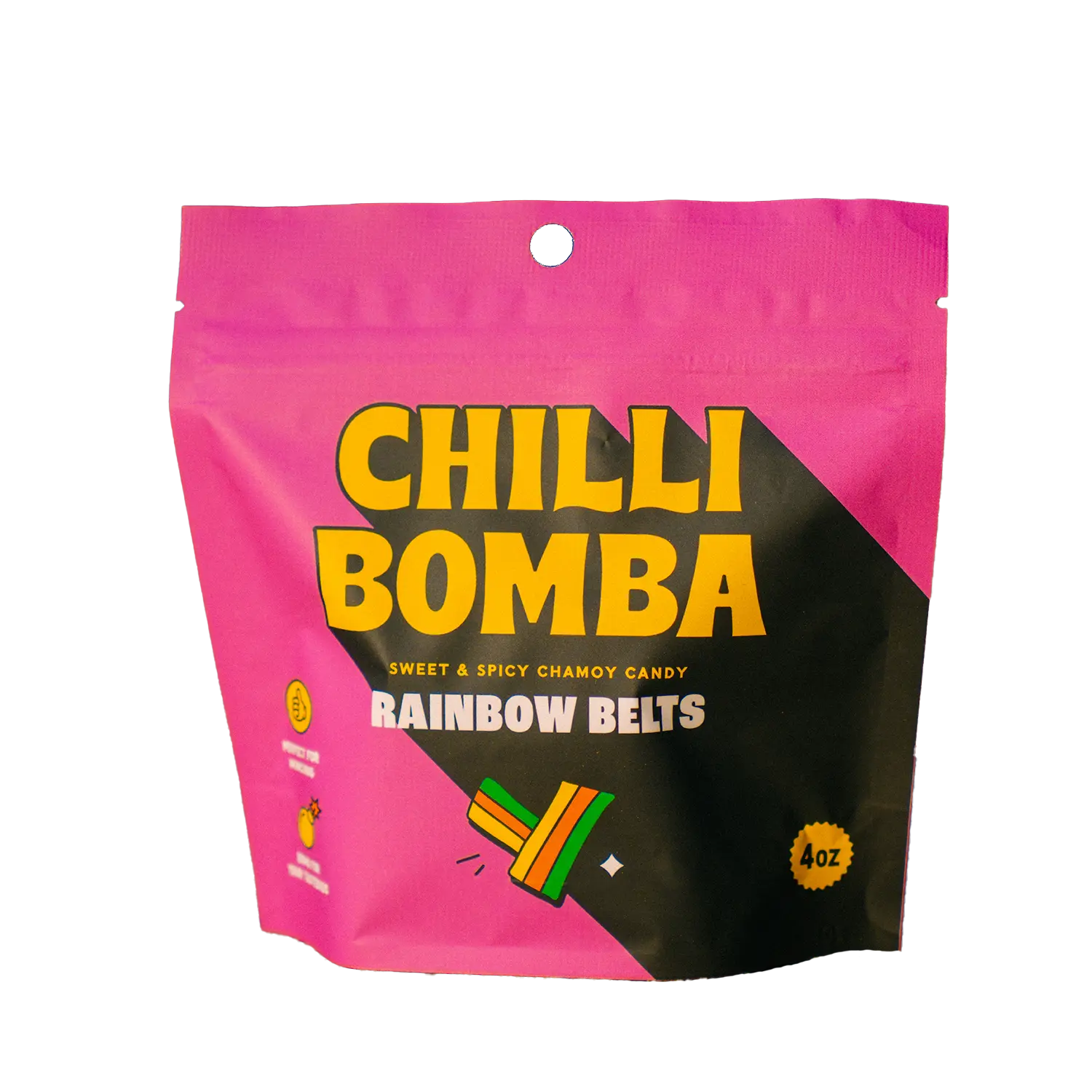 Rainbow Belts 4oz - Multi Flavor Chamoy Chili Candy (Vegan, Halal)