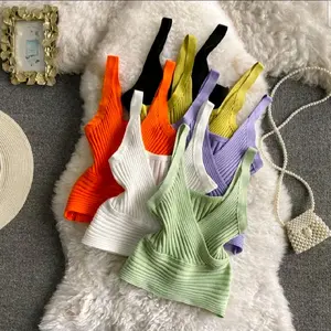 Colorful Ribbed Knit Tank Tops for Women - Soft & Stylish Sleeveless Shirts in Orange, Black, Yellow, Purple, Green, and White