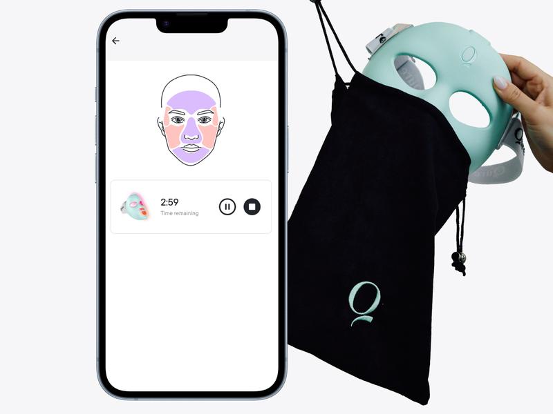 Qure LED Light Therapy Mask for Face - FDA Cleared for Wrinkles & Acne Treatment with 3 Modes, 5 Facial Areas &  5 Lights: Red, Deep-Red, Blue, Amber & Infrared, 3-Min Daily, Eye-Protection, Smart App