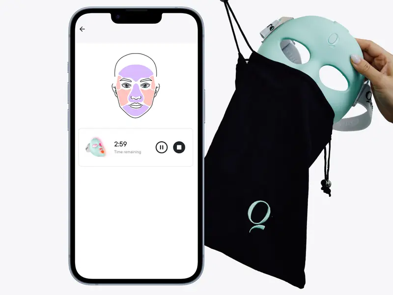 Product Introduction of Qure LED Light Therapy Mask for Face - FDA Cleared for Wrinkles & Acne Treatment with 3 Modes, 5 Facial Areas & 5 Lights: Red, Deep-Red, Blue, Amber & Infrared, 3-Min Daily, Eye-Protection, Smart App 7