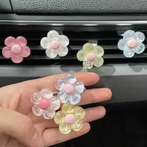 6 PCS Cute Daisy Flower Car Vent Clips - Girly Car Air Freshener Vent Clips, Aesthetic Car Interior Decor Accessories for Women & Girls