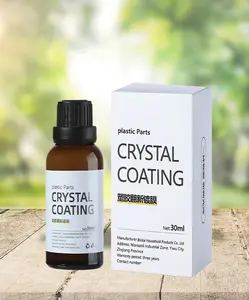 Plastic Parts Crystal Coating - 30ml Easy to Use Car Refresher - [NEW] Agent for - Great Gloss Protection - Revitalizing with Sponge and Rag