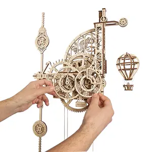 UGears Aero Clock Mechanical Model | 3D Wooden Mechanical Puzzles | STEM Building & Engineering Kits