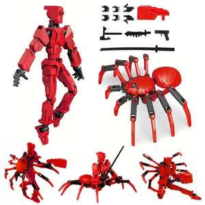 T13 Action Figure Set, 5.5 Inch T 13 Robot, Titan 13 Action Figures With Spider Sucker, Multi-Jointed Movable Dummy 13 Collectible Toy For Boys Age 8-12, Christmas Creative Gift
