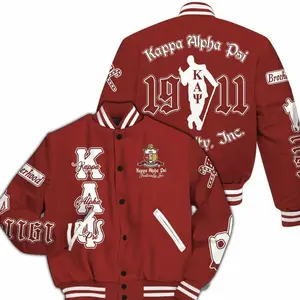 Kappa Alpha Psi Varsity Jacket, Simple Krimson Style 1911 Fraternity Jacket, Oversized Greek Life Streetwear, Fan Baseball Jacket Gift