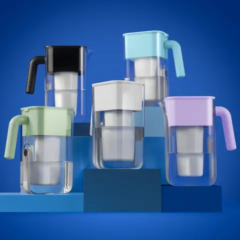 ZeroWater Technology 10-Cup Beverage Pitcher with Filter & Lid - Ergonomic Pitcher, Filtration System, Elevated Design, Fridge-Safe Kitchenware Jug, Guaranteed to Remove 99.9% Total Dissolved Solids, Built for Peace of Mind