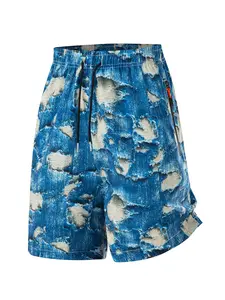 Men's Camo Quick-Dry Shorts, Elastic Waist Gym Shorts with Safety Zipper Pockets, Loose-Fitting Casual Workout Pants