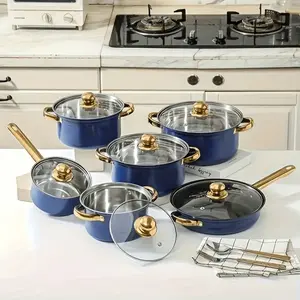 6-Piece stainless steel non-stick cookware set with lid, multi-colored durable kitchen utensils - perfect for garden camping and induction cookers, ideal for Halloween or Christmas gifts, perfect for Thanksgiving Cooking Pan Set