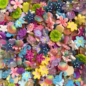 Rainbow Reef Flat Back Charm & Flower Mix